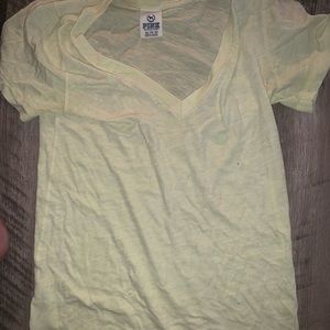 Light yellow v neck